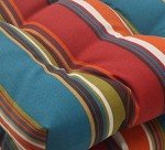 Pillow Perfect Stripe Tufted Seat Cushions, 2-Pack