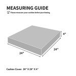 Waterproof Patio Cushion Covers 4-Pack 24x24x4