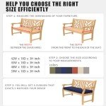 Waterproof Outdoor Bench Cushion with Adjustable Straps