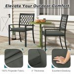 Charcoal Grey Outdoor Chair Cushions Set of 4