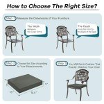 Charcoal Grey Outdoor Chair Cushions Set of 4