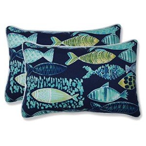 Blue Hooked Lagoon Lumbar Pillows - 2 Count