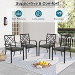 Charcoal Grey Outdoor Chair Cushions Set of 4