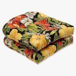 Tropic Floral Outdoor Chair Cushion Set, 19" x 19