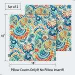 Set of 2 Fade-Resistant 18"x18" Patio Pillow Covers