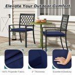 Navy Waterproof Outdoor Chair Cushions Set of 4