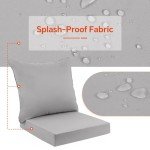 Waterproof Deep Seat Cushions - Oliphant Light Grey