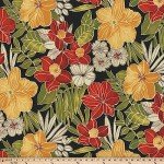 Tropic Floral Outdoor Chair Cushion Set, 19" x 19