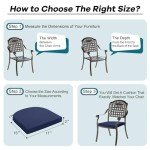 Navy Waterproof Outdoor Chair Cushions Set of 4