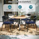 Navy Waterproof Outdoor Chair Cushions Set of 4