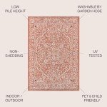 Medallion Textured Indoor/Outdoor Area Rug, Red/Taupe