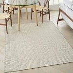 Ivory Silver Geometric 6' x 9' Area Rug