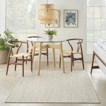 Ivory Silver Geometric 6' x 9' Area Rug