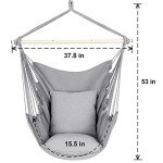 Light Grey Hammock Chair with Cushions and Hardware