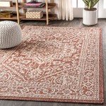 Sinjuri Medallion Textured Weave Area Rug, 8x10