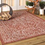 Medallion Textured Indoor/Outdoor Area Rug, Red/Taupe