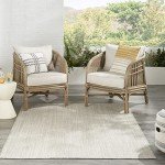 Ivory Silver Geometric 6' x 9' Area Rug