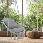 Homgava Hanging Rope Swing Chair with Cushions
