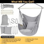 Light Grey Hammock Chair with Cushions and Hardware