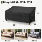 Waterproof 3-Seater Patio Couch Cover - Black