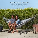 Portable Heavy-Duty 9ft Steel Hammock Stand with Wheels