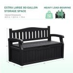 Greesum 70 Gallon Waterproof Outdoor Storage Bench