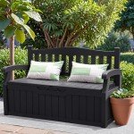 Greesum 70 Gallon Waterproof Outdoor Storage Bench