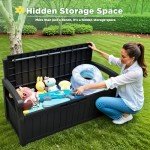 Greesum 70 Gallon Waterproof Outdoor Storage Bench