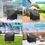 Waterproof Patio Chair Covers, 2 Pack, Black