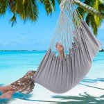 Light Grey Hammock Chair with Cushions and Hardware