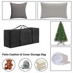 Heavy Duty Patio Cushion Storage Bag, Black