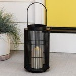 Black Metal Outdoor Lantern - 12 Inch Decor