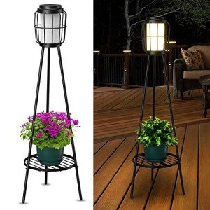 2 Pack Solar Outdoor Lights with Plant Stands