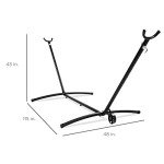 Portable Heavy-Duty 9ft Steel Hammock Stand with Wheels