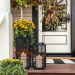 Black Metal Outdoor Lantern - 12 Inch Decor