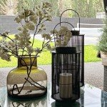 Black Metal Outdoor Lantern - 12 Inch Decor
