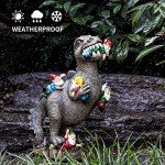 SOWSUN 14” Dinosaur Garden Gnomes Statues