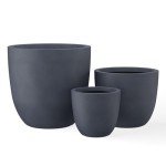Kante Set of 3 Round Concrete Planters