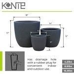 Kante Set of 3 Round Concrete Planters