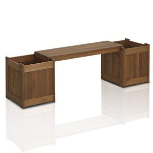 Furinno Tioman Hardwood Brown Flower Box