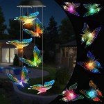 Color Changing Solar Wind Chime with Butterflies