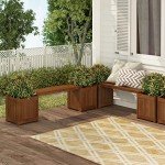Furinno Tioman Hardwood Brown Flower Box
