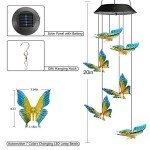 Color Changing Solar Wind Chime with Butterflies