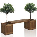 Furinno Tioman Hardwood Brown Flower Box