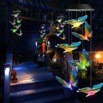 Color Changing Solar Wind Chime with Butterflies