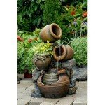 Jeco Multi Pots Outdoor Water Fountain with Planters