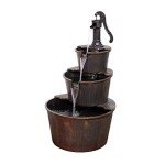 Rustic Barrel Water Fountain by Alpine Corporation