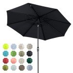 9ft Auto Tilt Outdoor Patio Umbrella - Space Grey