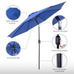 Blue 9 Ft Patio Umbrella with Tilt & Crank