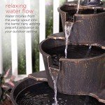 Rustic Barrel Water Fountain by Alpine Corporation